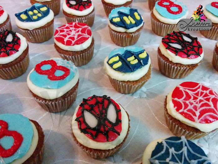 Buttercream Spiderman Cuppies