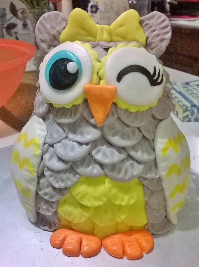 owl cake topper