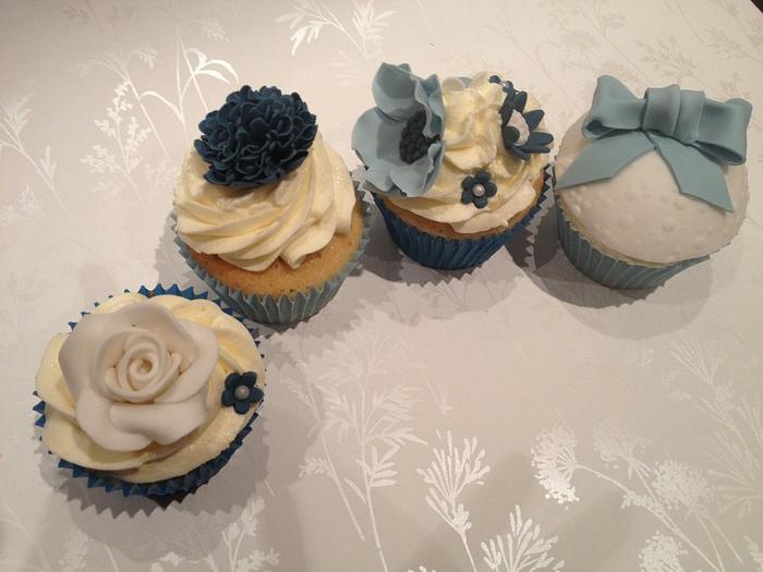 Shade of Blues Cupcakes