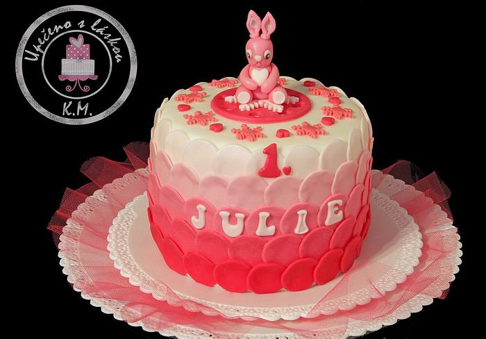 Pink Bunny  for baby girl 1st Birthday