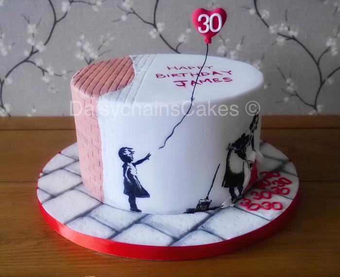 Banksy 30th birthday cake 