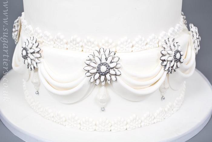 jeweled wedding cake