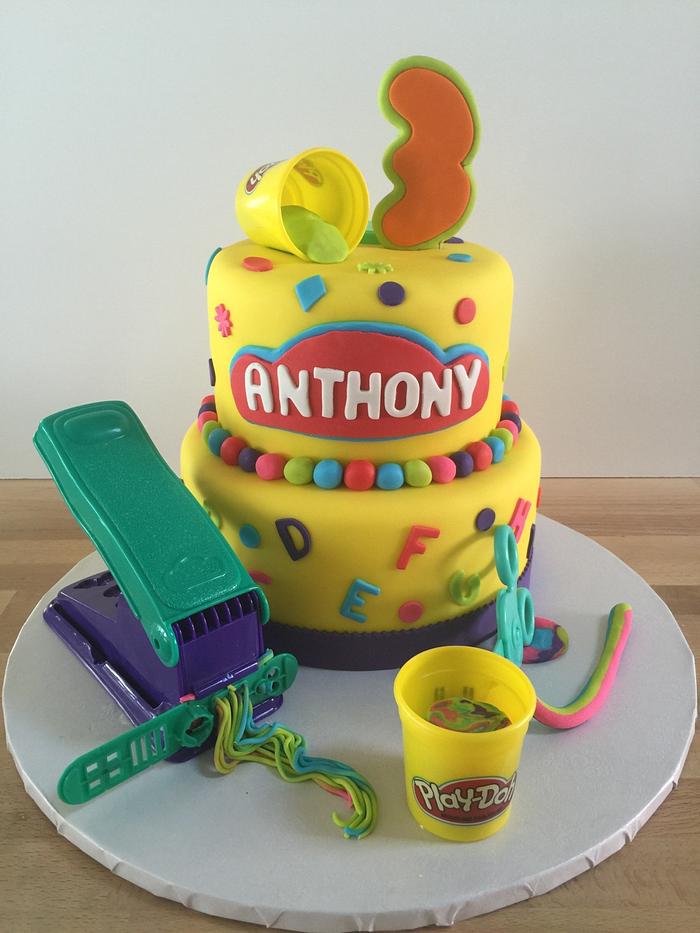 Play Doh themed 3rd Birthday Cake