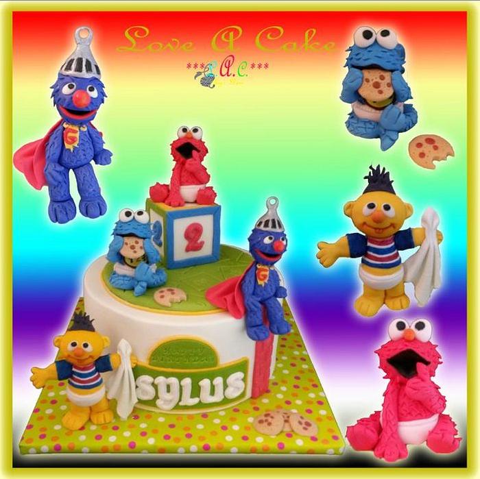 Sesame Street Babies-themed Birthday Cake