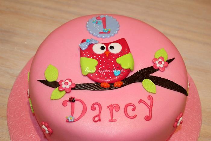 First birthday Owl cake