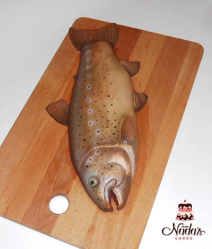 3D Brown Trout Birthay Cake