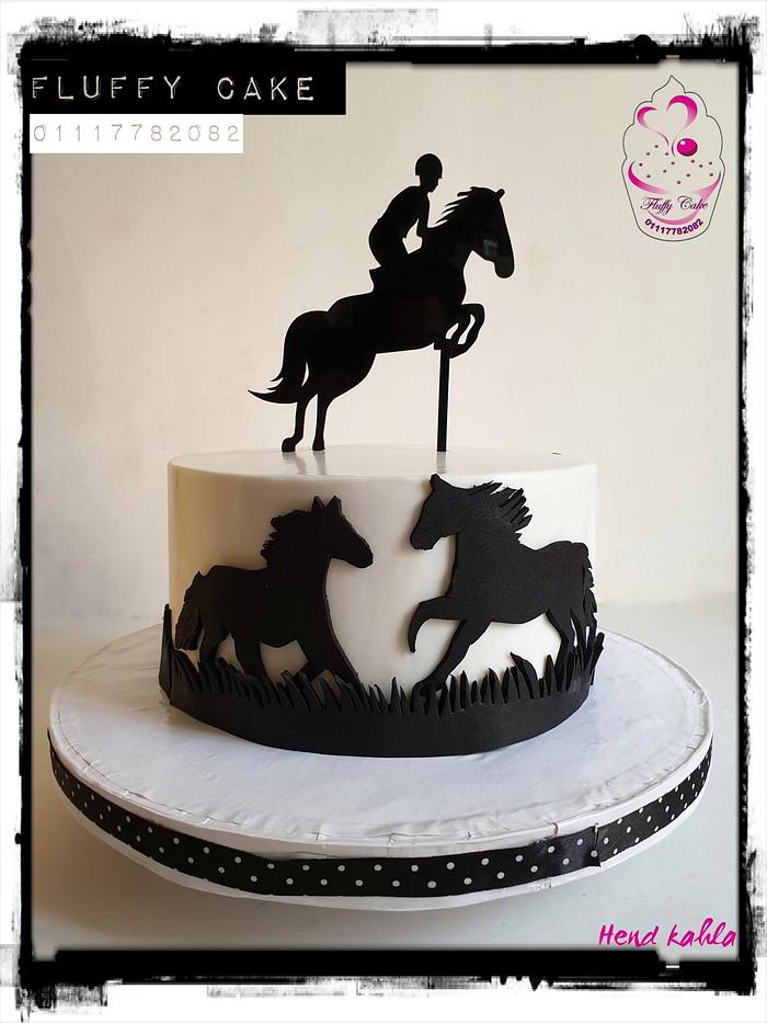 Horse riding cake