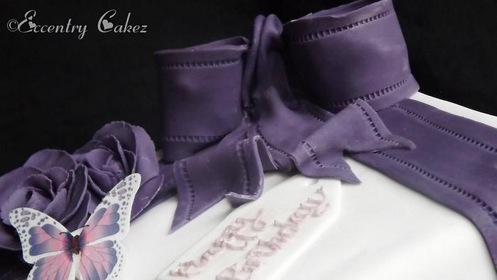 Purple themed Birthday cake