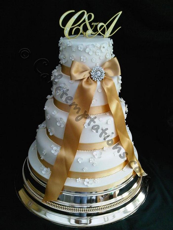 Romantic 4 tier wedding cake