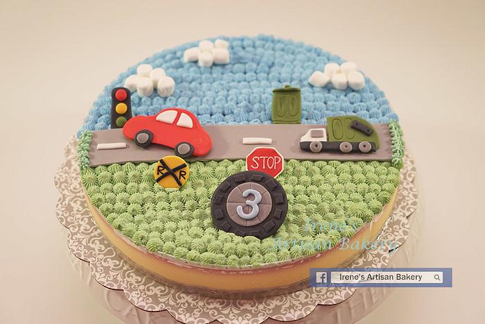 Traffic signs mousse cake
