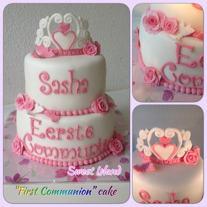 Communion cake with Tiara