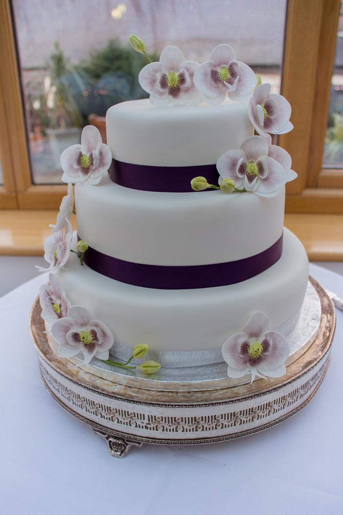First Ever Wedding Cake - Orchids
