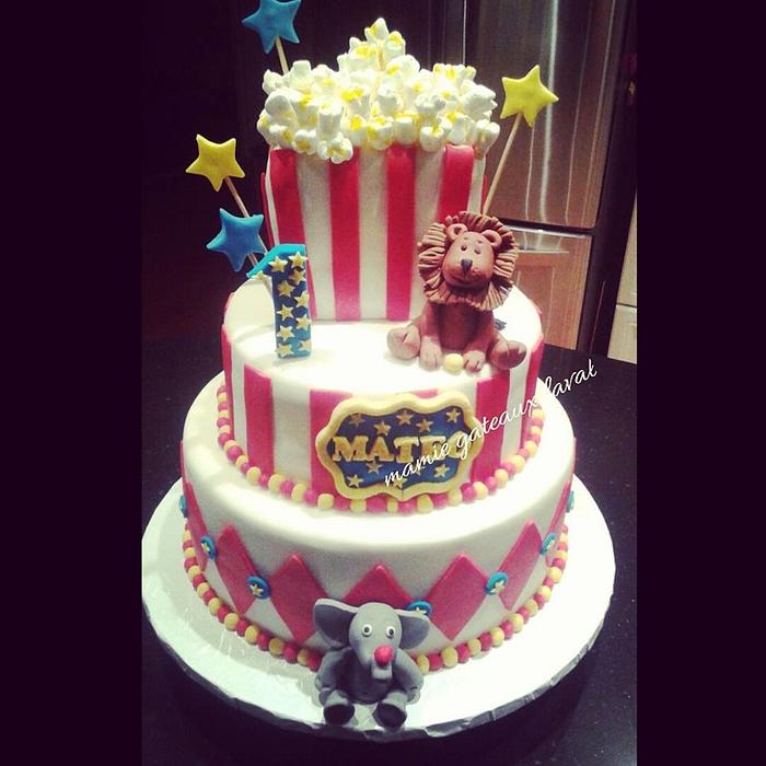 pop corn circus cake 