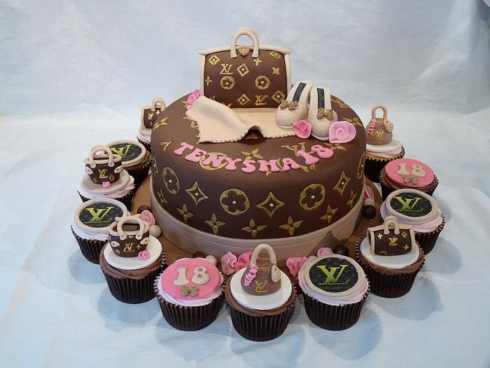 LOUIS VUITTON CAKE AND CUPCAKES