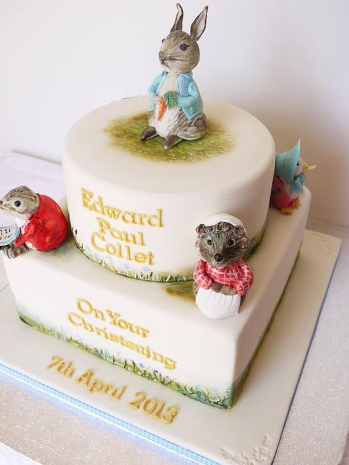 Beatrix Potter Christening Cake