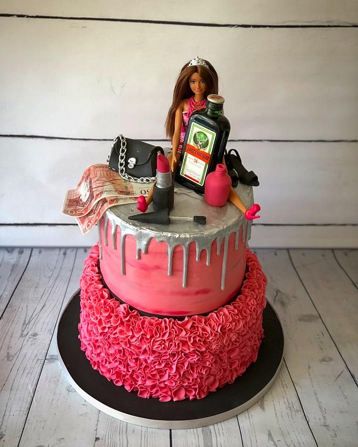 Boozie Barbie drip cake