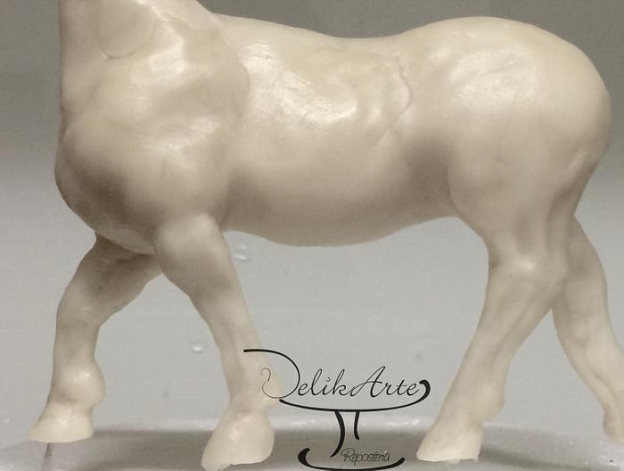 White horse in chocolate