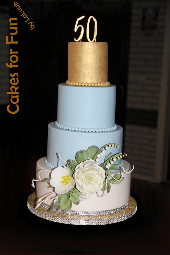 Wedding cake for golden anniversary