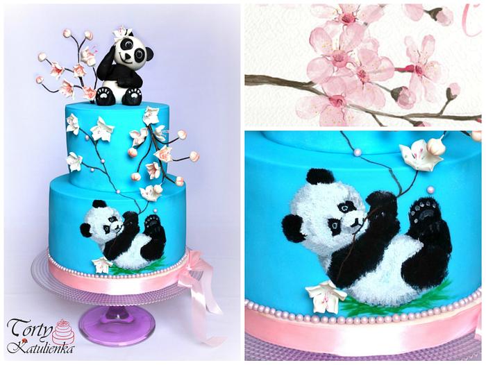 Hand painted Panda Cake