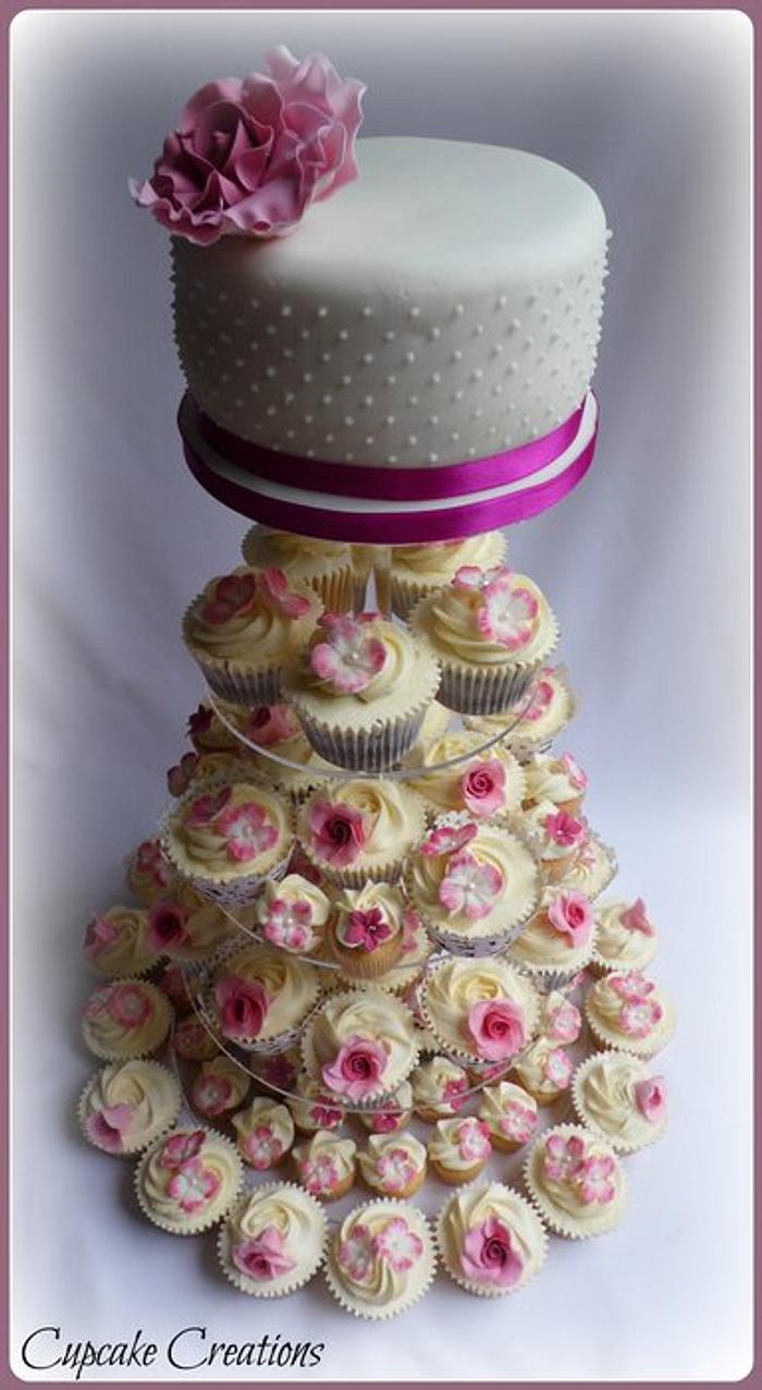 Wedding cupcake tower