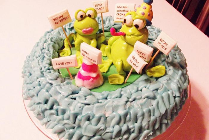 Froggie Pond Birthday Party Cake