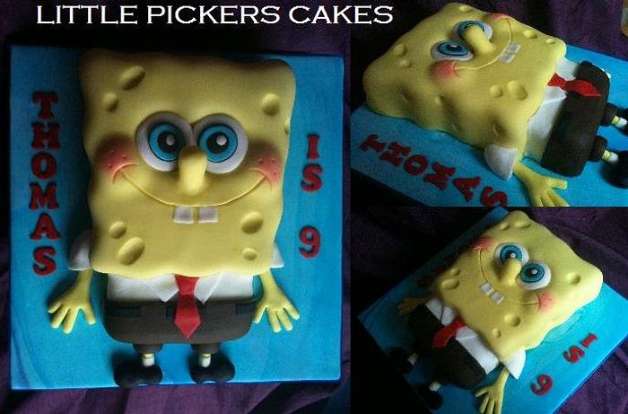 My first sponge bob square pants cake!