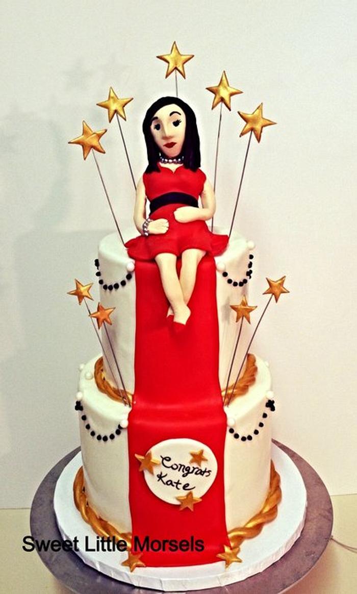 Hollywood theme baby shower cake