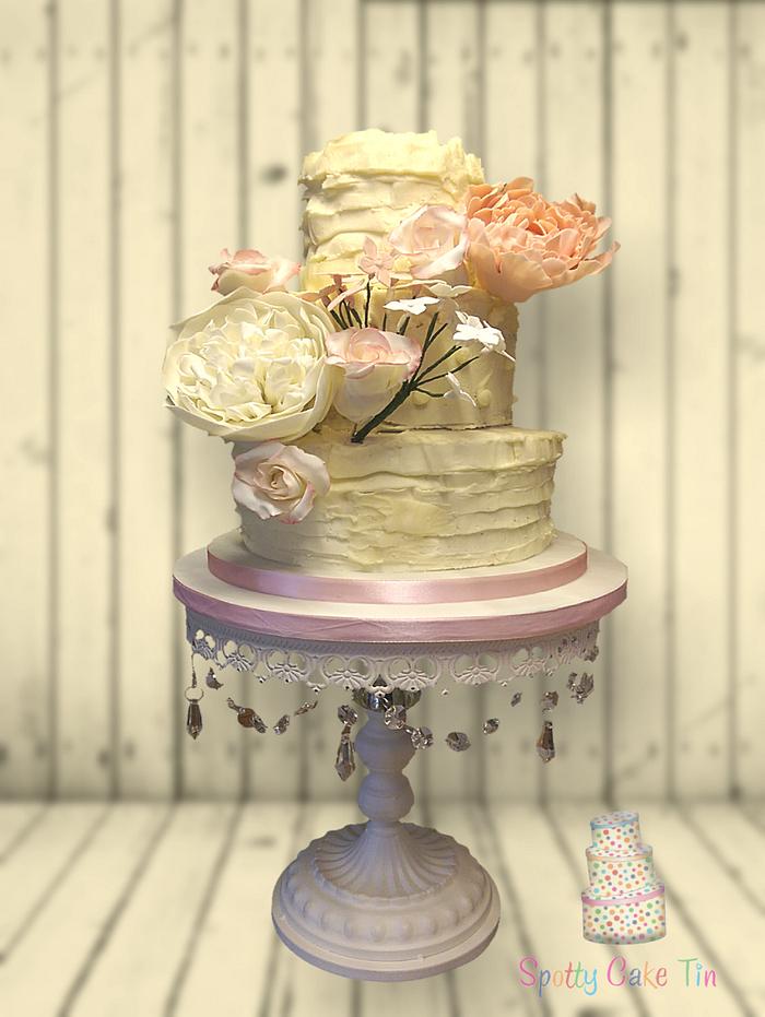 Rustic Buttercream Wedding Cake 