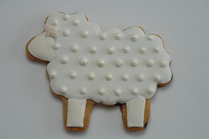 Polka Dot Pearl Sheep Cookies