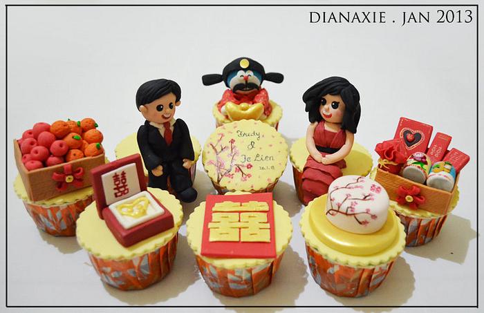 Chinese Engagement Cupcakes