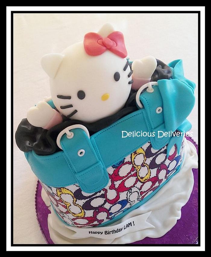 Hello Kitty Coach Purse Cake