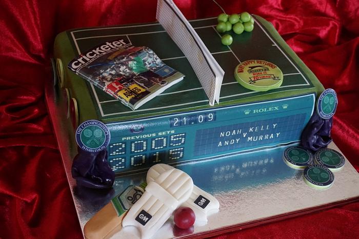 SHOWSTOPPER CAKE   Wimbledon tennis scoreboard cake cake