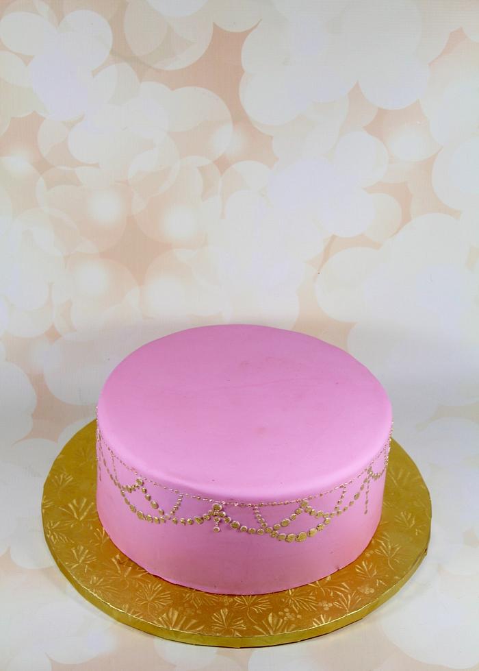 pink and gold cake