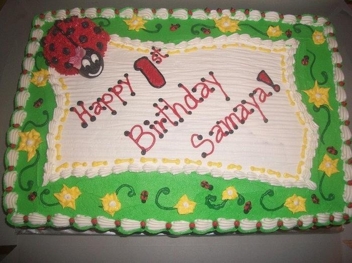 Ladybug First Birthday Sheet Cake