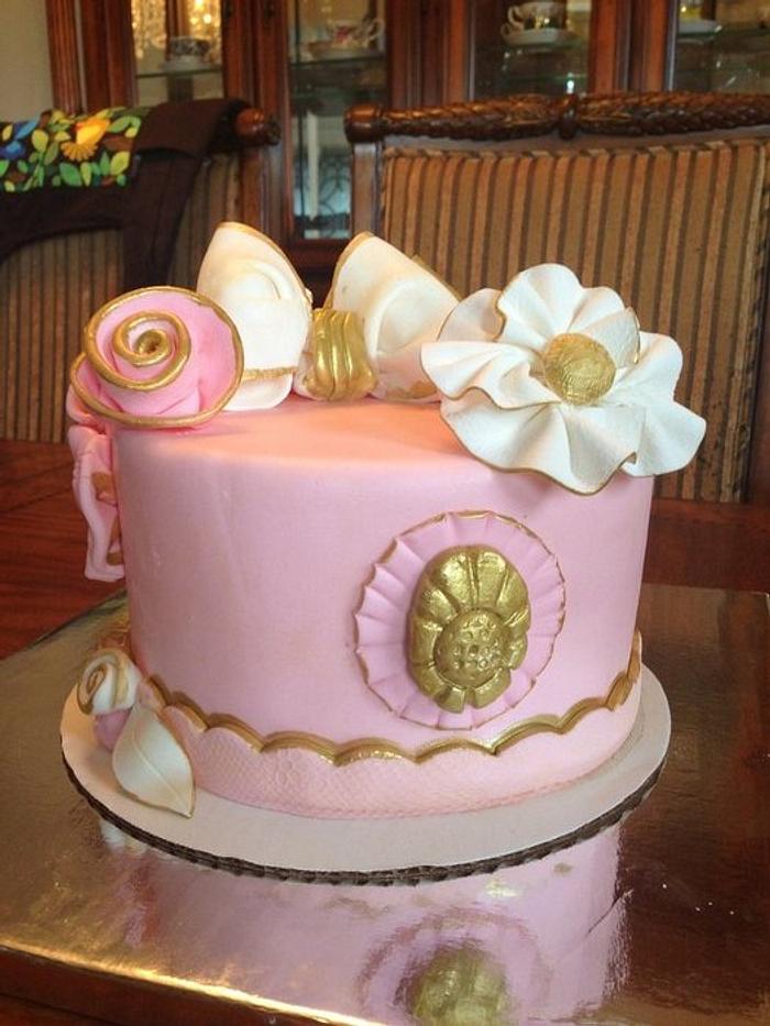 Gold pink cake 
