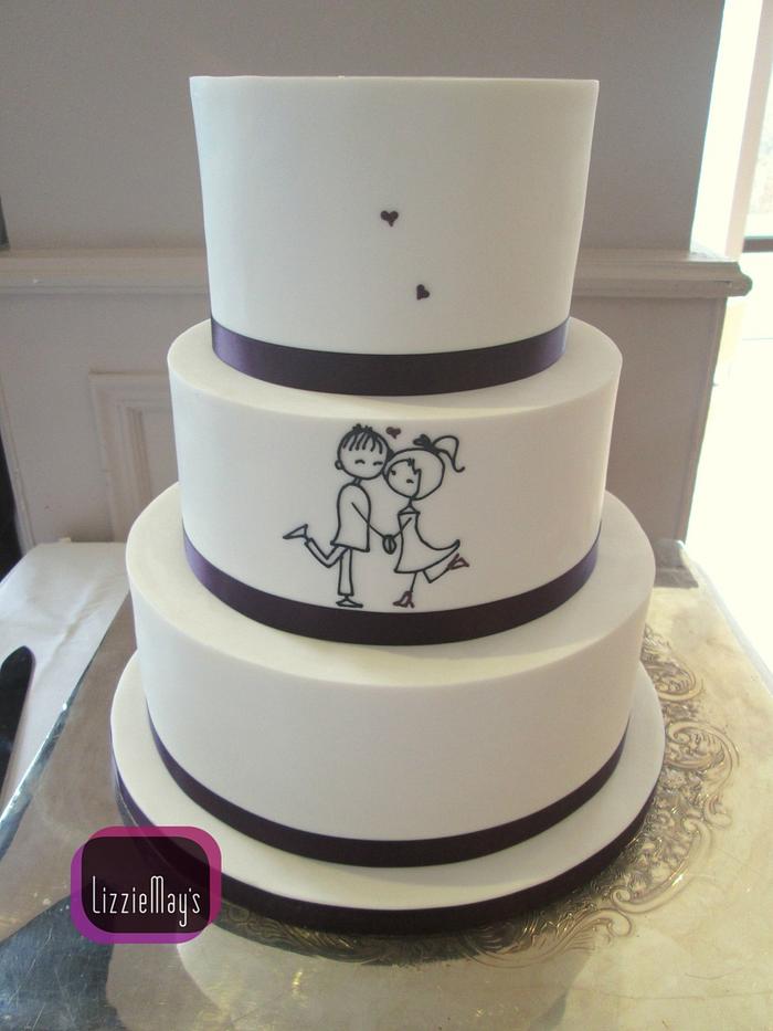 cute kiss wedding cake