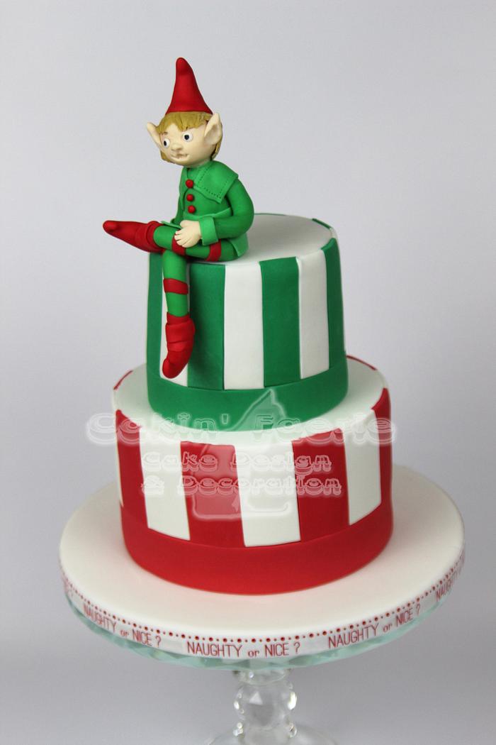 Elf Xmas Cake - charity raffle cake