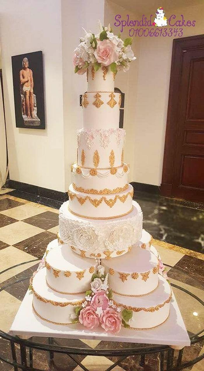 Royal Blue & White Wedding - Decorated Cake by - CakesDecor
