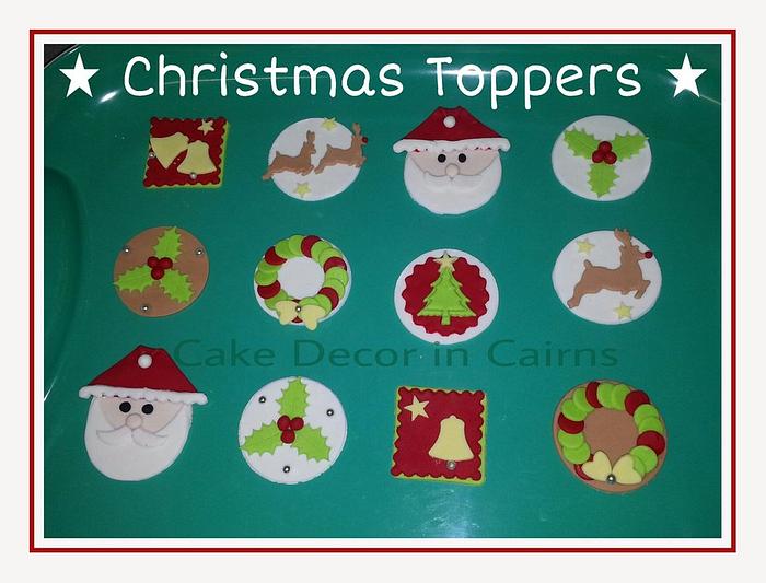 Basic Christmas Cupcake Toppers