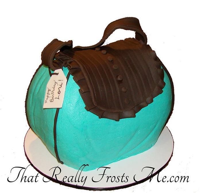 Purse Cake - Turquoise and Leather