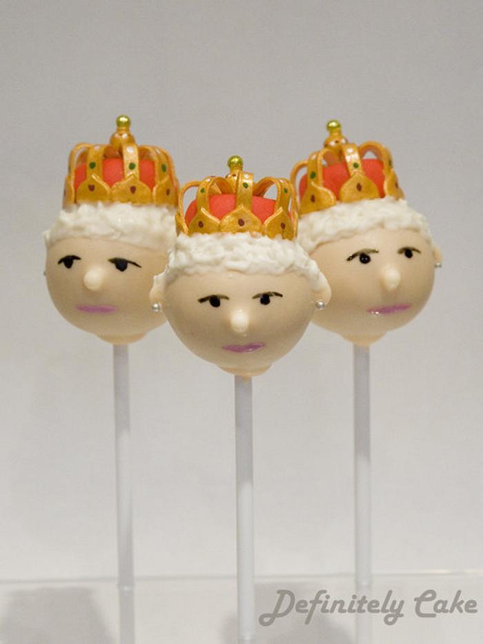 Queen Elizabeth II Jubilee Vanilla Cake Pops.