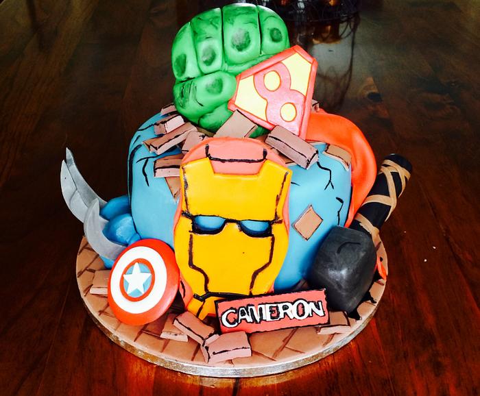 Marvels hero cake 