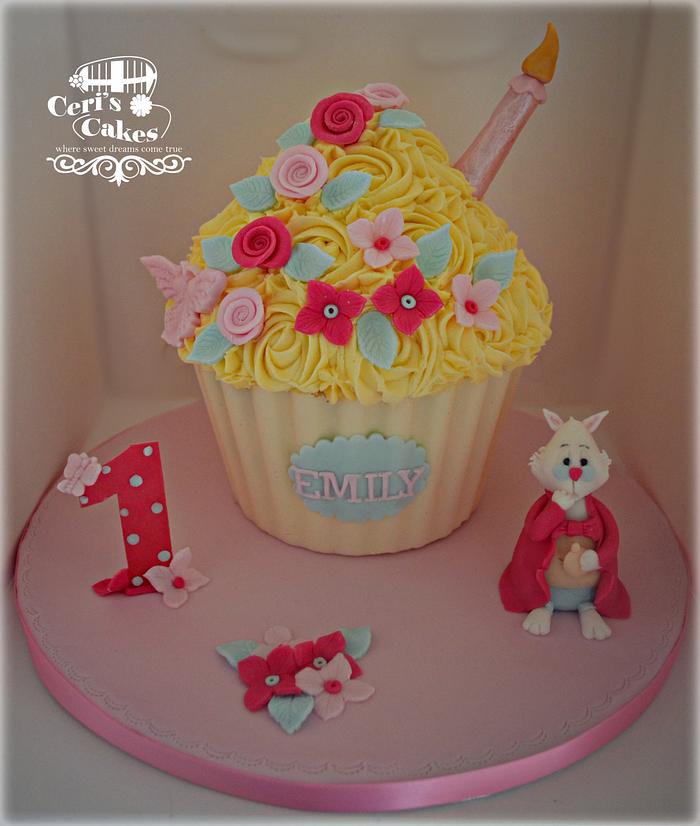Alice in wonderland themed Giant cupcake