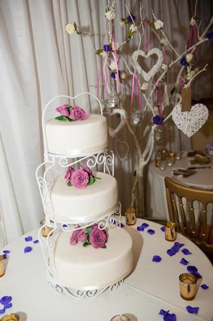 Three Tier Shabby Chic Wedding Cake