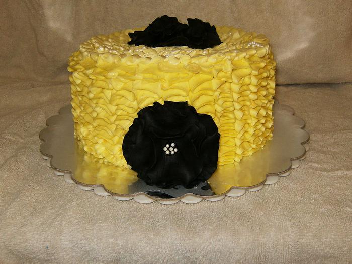 Yellow/Black Ruffle Cake