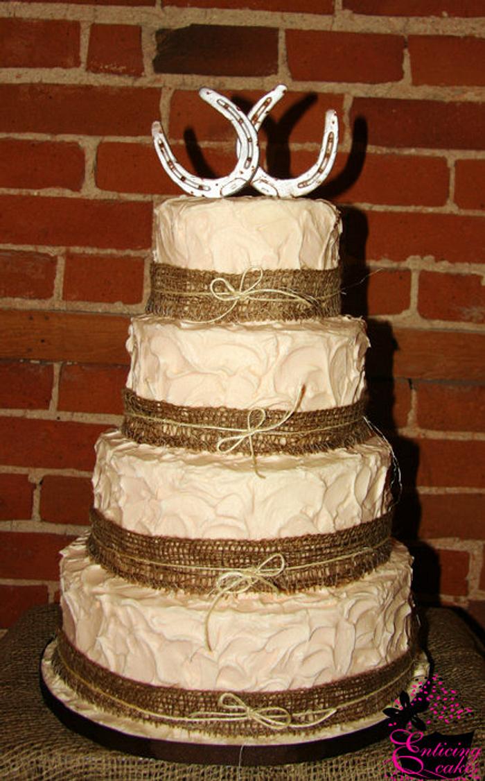 Rustic Equestrian Wedding Cake