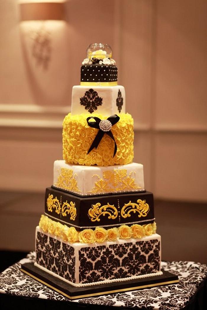 Damask Wedding Cake