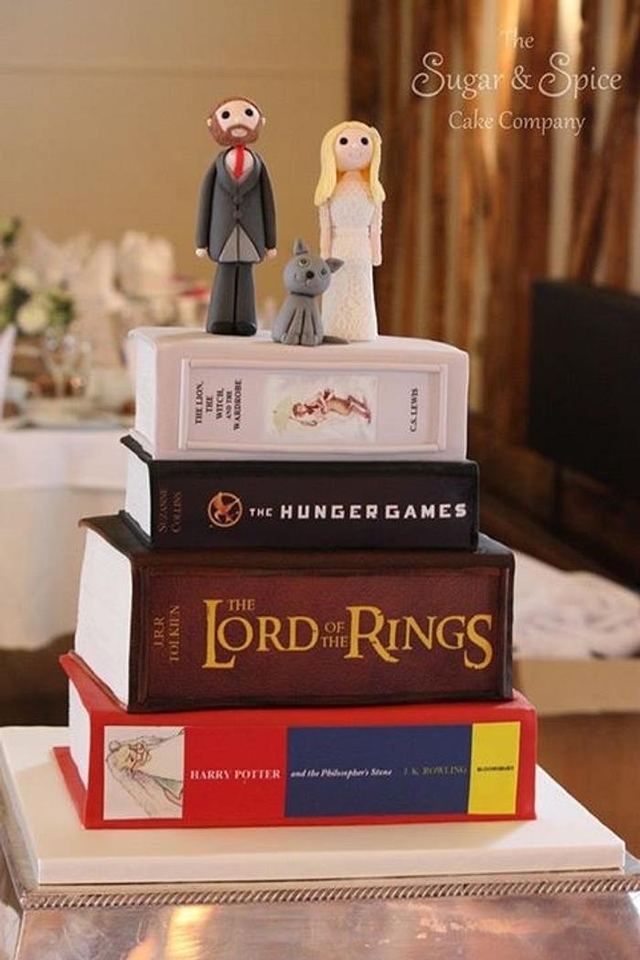 Stack of Books wedding cake