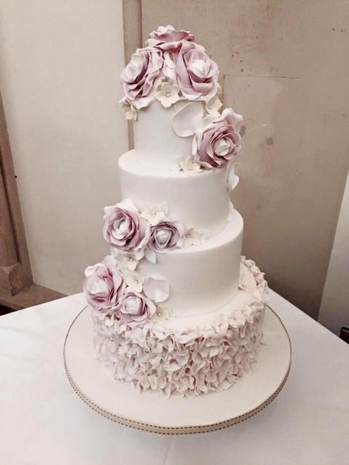 Dusky Pink Wedding Cake