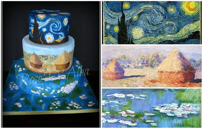 Van Gogh and Monet cake